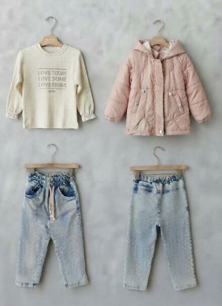 Kız Çocuk Mont,Kot Pantolon,Sweat Takımı