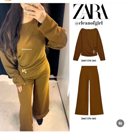 ZARA İkili Takım kahverengı Yeni