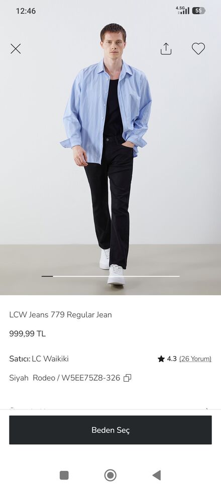 erkek siyah Jean pantolon lcw