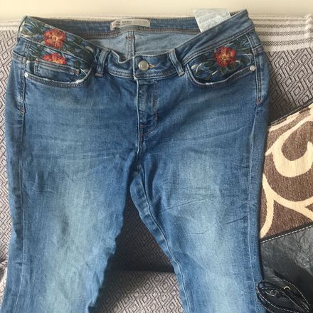 Nakışlı Kot Pantolon