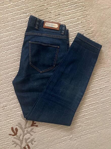 Massimo Dutti Koyu Mavi Jean Pantolon