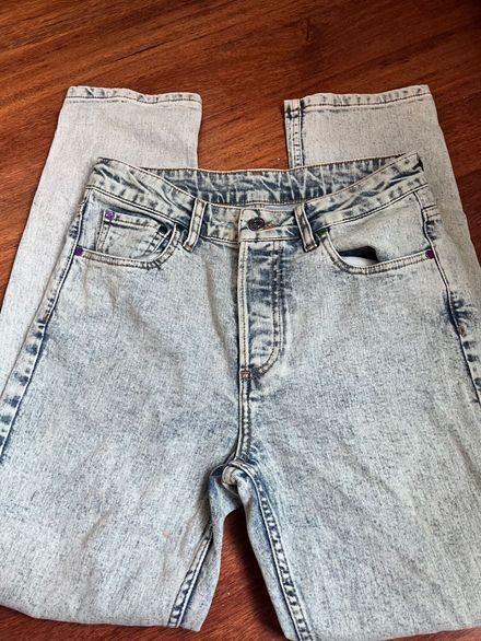 Açık Mavi Desenli Jean Pantolon