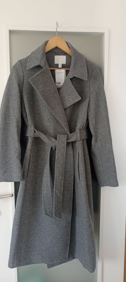 Zara yün karışımlı ve kuşaklı kaban