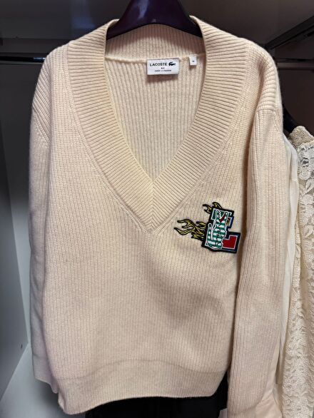 Lacoste V Yaka Süveter