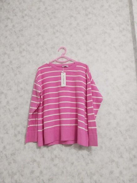 Çizgili Pembe Kazak
