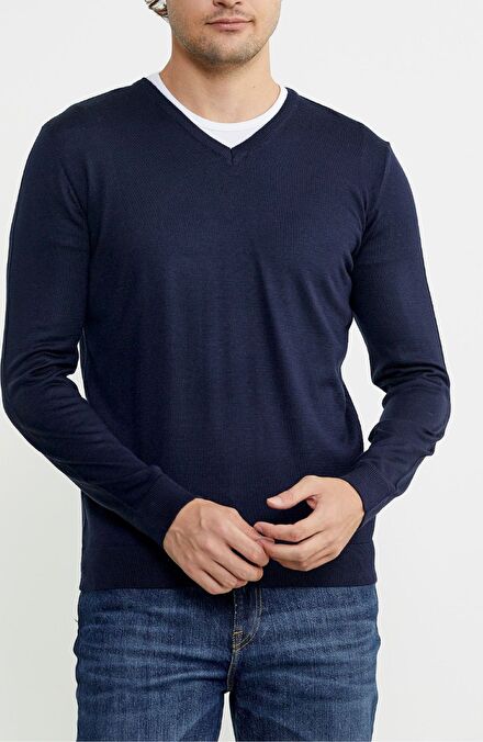 Zara Man Lacivert Kazak