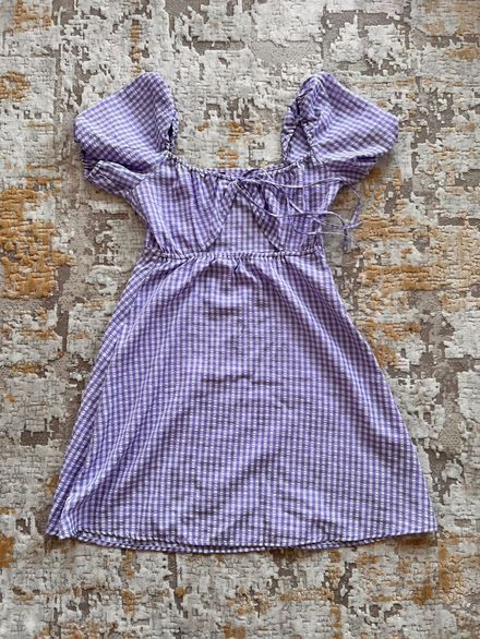 H&M Mor Fairycore Dekolteli Elbise