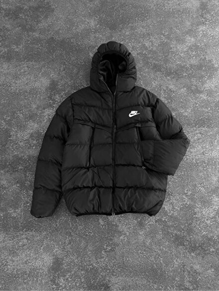 Nike Siyah Kapüşonlu Mont