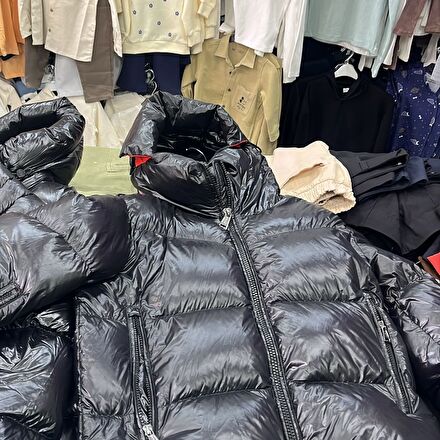 Siyah Kapüşonlu Mont Lufian kaz tüyü