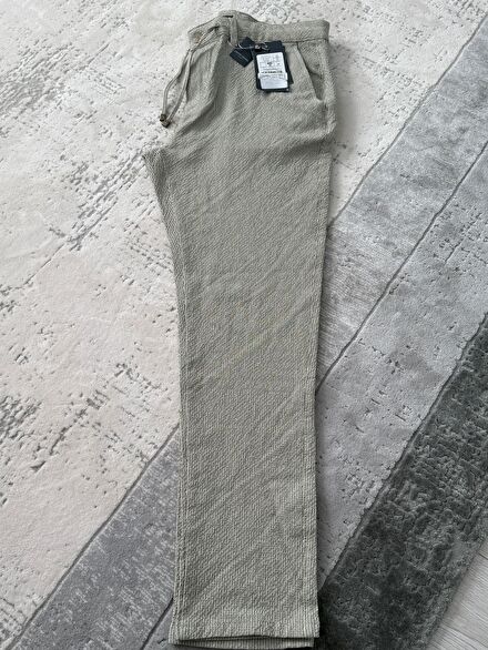 Bej Dokuma Pantolon