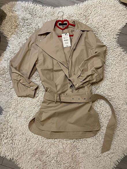 ZARA Kemerli Trençkot Mini Elbise
