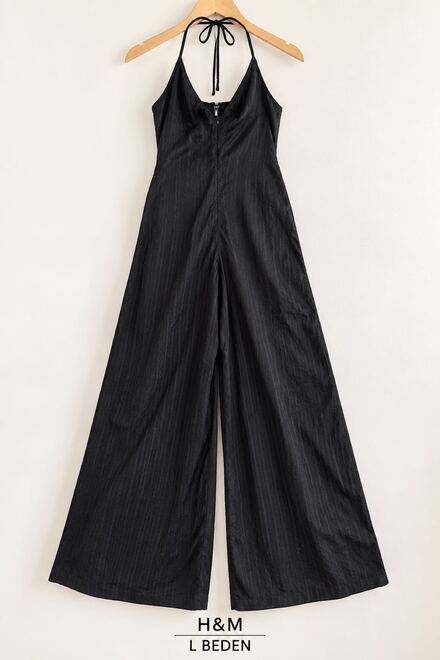 H&M Siyah Geniş Paça Tulum