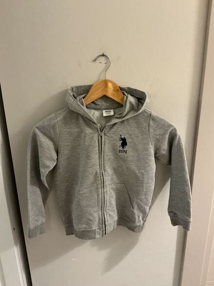 USPA Gri Fermuarlı Sweatshirt