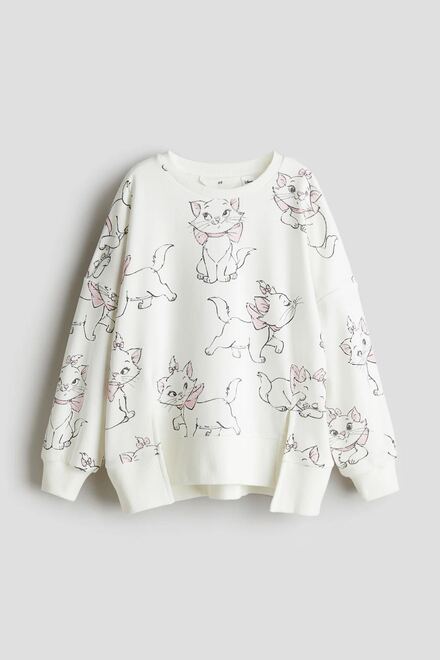 H&M Kedi Sweatshirt Beyaz