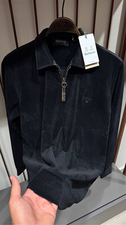 Barbour Siyah Fermuarlı Sweatshirt