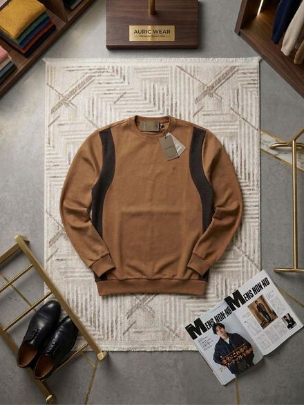 Erkek Sweatshirt hardal Selanik kumaş
