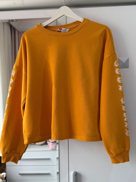Koton Hardal Kol Baskılı Sweatshirt (L)