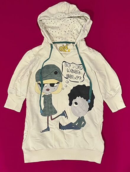 kapüşonlu yarım kol sweatshirt