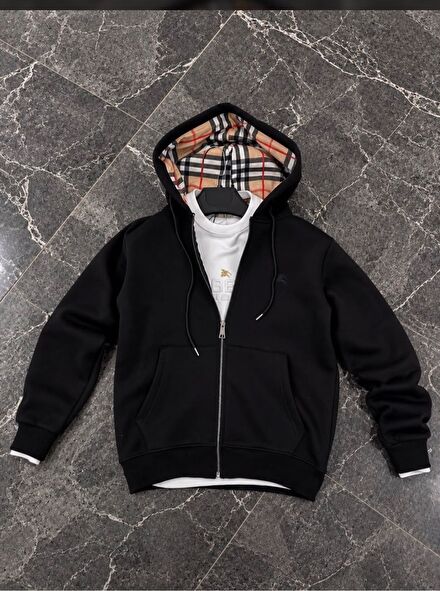 BURBERRY Siyah Fermuarlı Sweatshirt