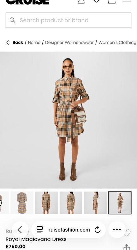 Burberry Ekose Gömlek Elbise