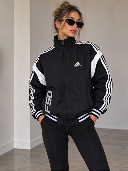 Orjinal Vintange Adidas Siyah Spor Ceket