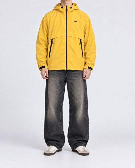Pull&Bear Sarı Kapüşonlu Yağmurluk XL