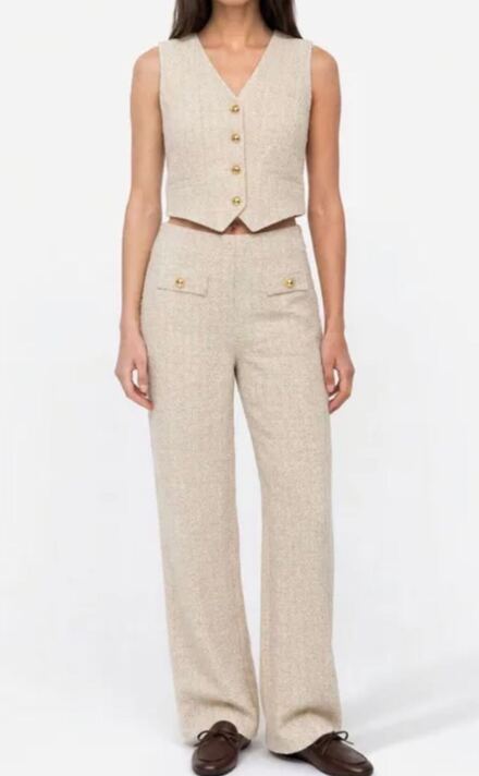 Zara Krem Yelek & Pantolon Takımı