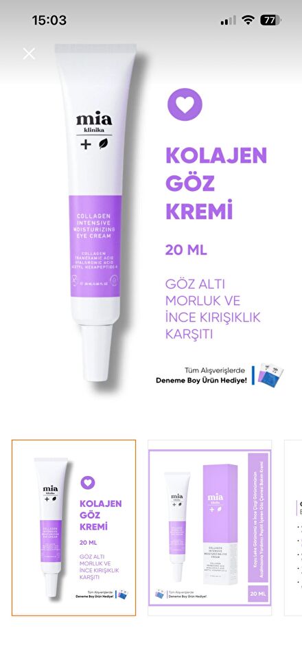 Mia Kolajen Göz Kremi