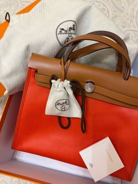 Hermes turuncu herbag su geçirmez kumaş
