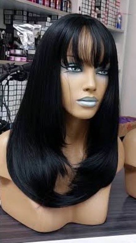 Siyah perçemli cosplay Peruk