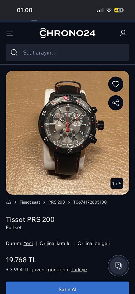 Tissot prs200 chronograf isviçre saati