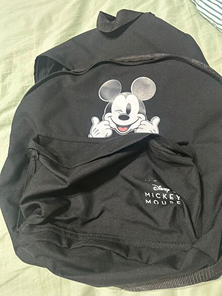 Sıfır Siyah Mickey Mouse Sırt Çantası
