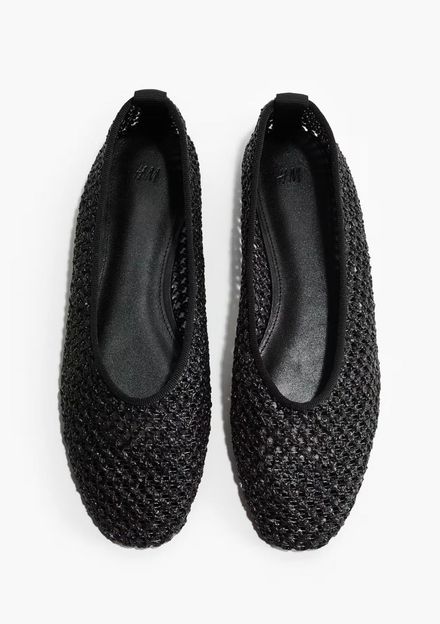 H&M Siyah Örme Fileli Babet