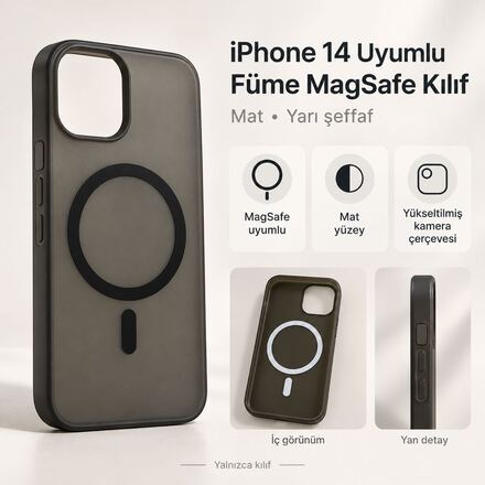 📱 iPhone 14 Füme MagSafe Kılıf