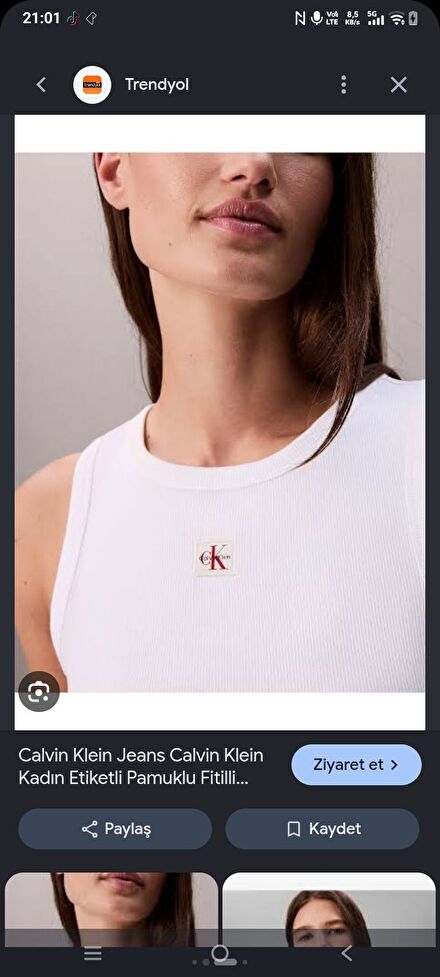 Calvin Klein Beyaz Pamuklu Atlet