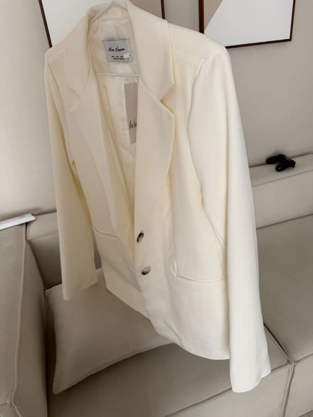 Krem Blazer Ceket