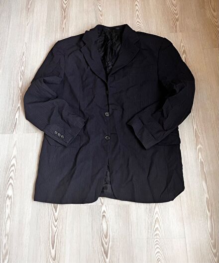 Siyah Çizgili Blazer Ceket