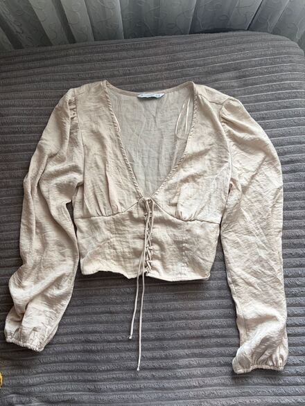 Stradivarius Vintage Bej Bluz