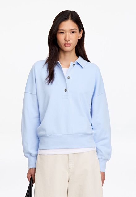 Arket Bebe Mavi Polo Yaka Sweatshirt