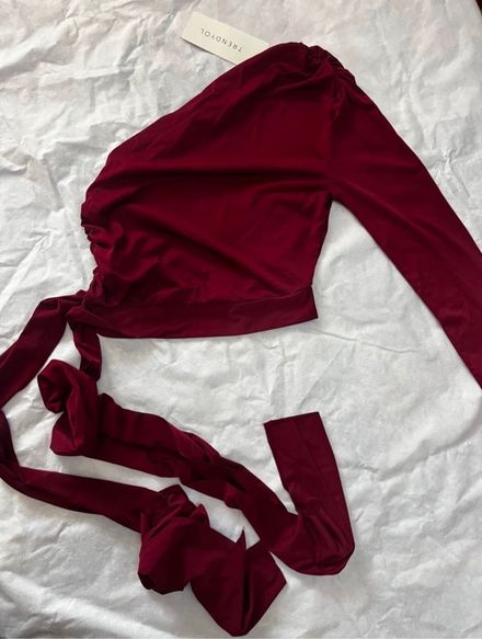 Bordo Büzgülü Bluz
