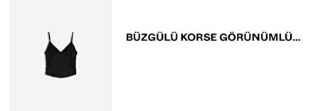 BERSHKA siyah korse görünümlü bluz