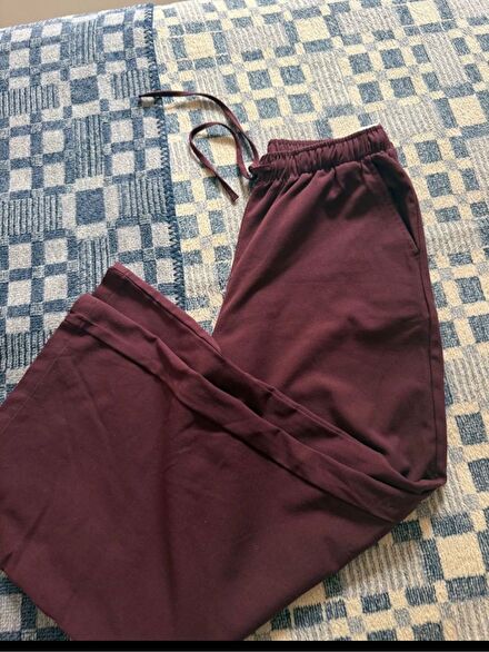 Bordo Keten Pantolon