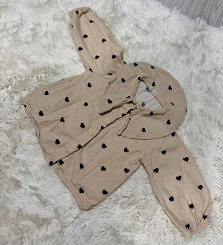 Hello Baby Kız Bebek Kalp Desenli Gömlek