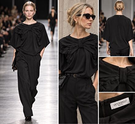 Viktor&Rolf Siyah Fiyonk Detaylı Bluz
