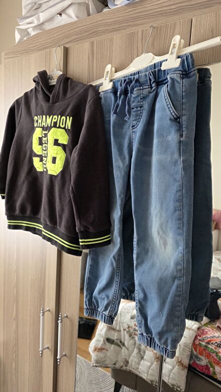 Çocuk polar sweat kot pantolon