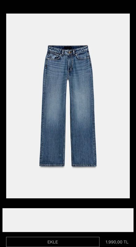 Zara Yuksek bel Jean Pantolon