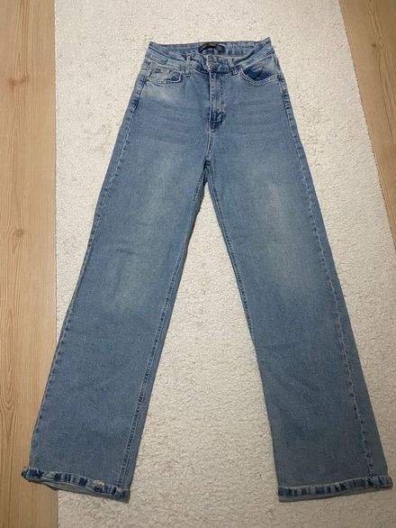 Yüksek Bel Geniş Paça Kot Pantolon