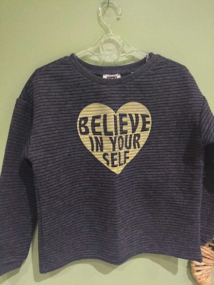 Koton Kids Gri Kalp Baskılı Sweatshirt