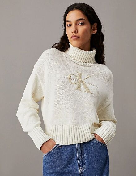 Calvin Klein Beyaz Kazak