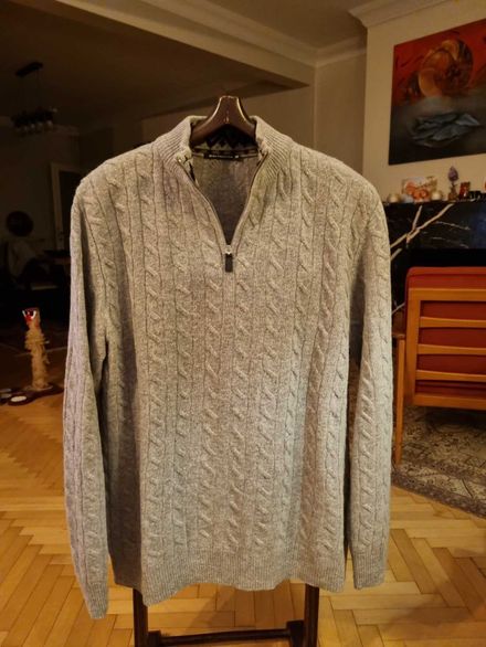 Mudo CollectionErkek Gri Fermuarlı Kazak